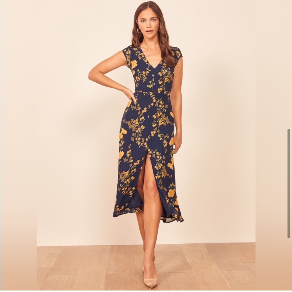 Reformation Wellfleet Bernadette Floral Midi Dress